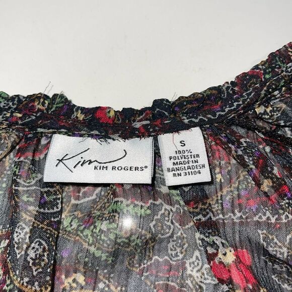 Kim Rogers Paisley Sheer Blouse - Size Small - Picture 3 of 7